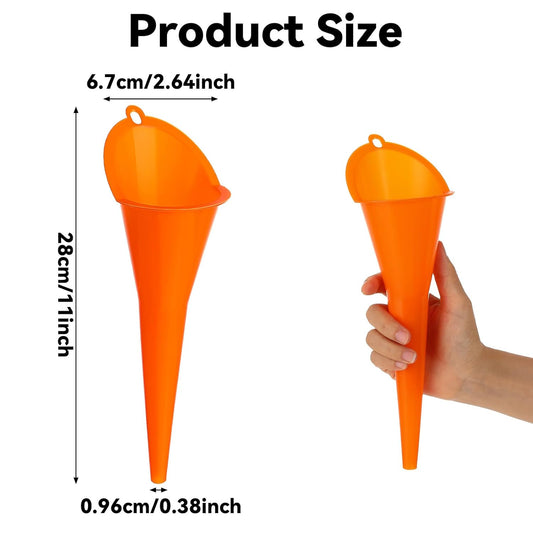 2 Pack Orange Multipurpose Funnel for Filling Car Oil Grease Engine Oil Water Diesel Kerosene and Other V1258-DP02-BOL-253