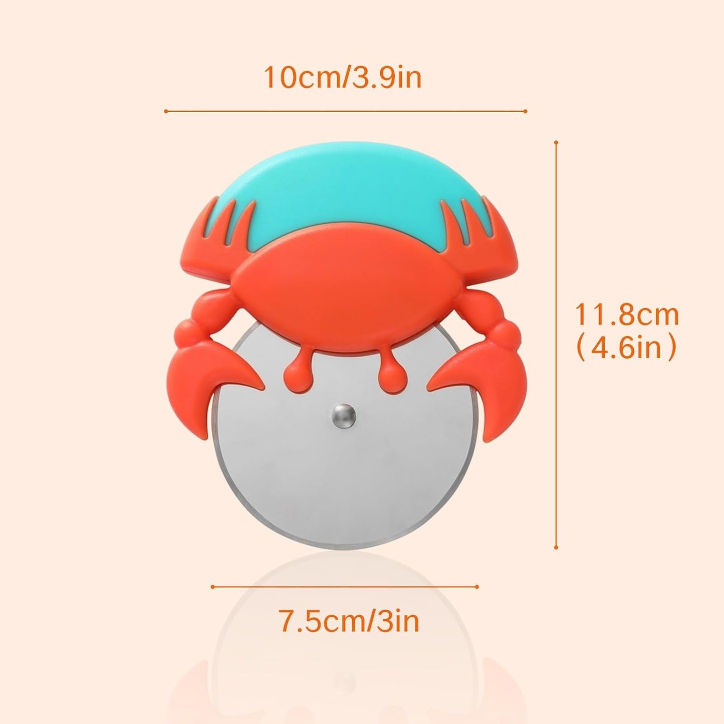 1 Piece Stainless Steel Pizza Cutter with Non-Slip Wheels Anti-Rust Easy Grip Sharp Blade for Effortless V1258-DP02-BOL-254