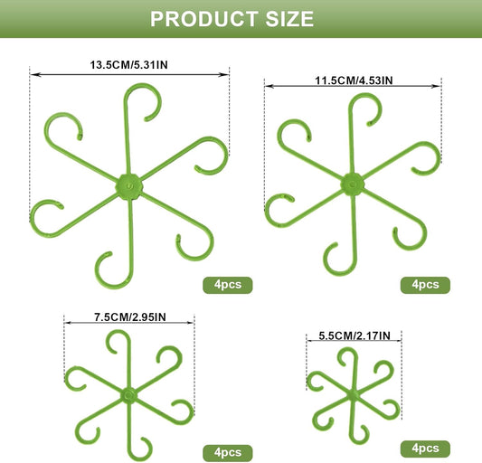 16 Pack Indoor Plant Stakes 4 Sizes 4 of Each Size Green Plant Supports for Tall Plants Monstera Plant V1258-DP02-BOL-302