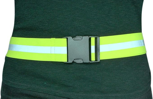 Green Reflective Elastic Waistband Adjustable Glow in the Dark Retro Style for Running Walking Motorcycling V1258-DP02-BOL-320