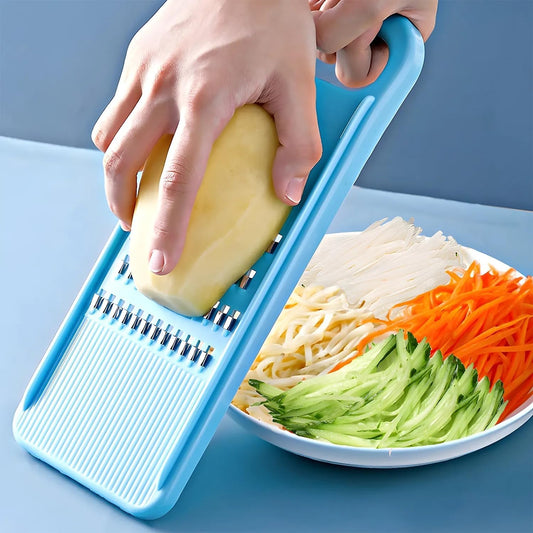 Green Multifunctional Stainless Steel Vegetable Julienne Grater with Anti-Slip Ergonomic Handle for Shredding V1258-DP02-BOL-36