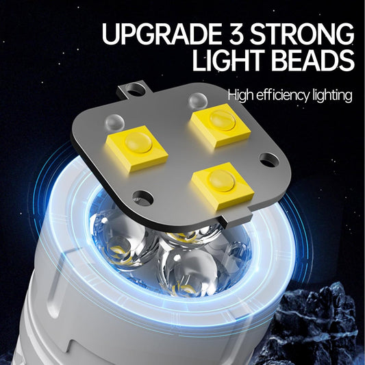 Rechargeable LED Torch - White - 1 Piece - Lightweight Portable Flashlight for Camping Backpacking Hiking V1258-DP02-BOL-398