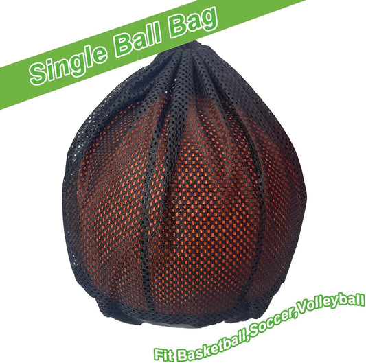 Black Crossbody Sports Ball Bag with Drawstring for Basketball Volleyball Football V1258-DP02-BOL-416