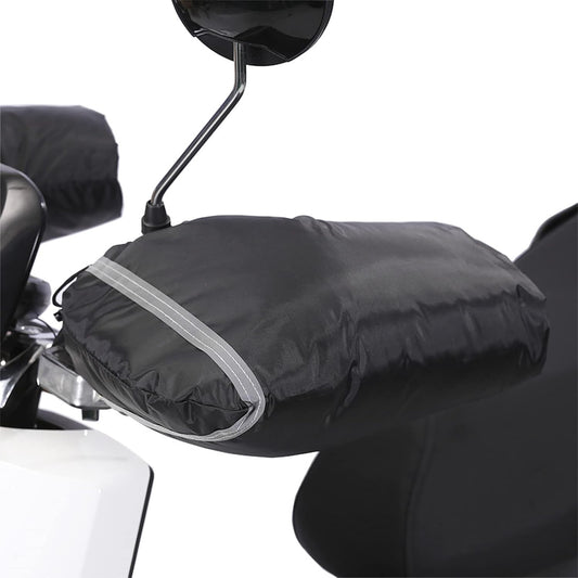 Black Windproof Thickened Cycling Gloves - 1 Pair Bike Handlebar Mitts Winter Warm Accessories V1258-DP02-BOL-478