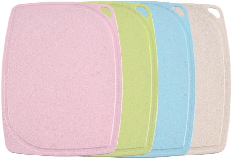 4 Colours Cutting Board Set Wheat Straw Antislip Durable for Various Food V1258-DP02-BOL-50