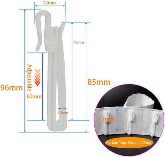 30 Pack 85mm White Curtain Hooks Window Decoration Accessories V1258-DP02-BOL-530