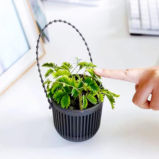 Ceramic Flower Pot - Indoor/Outdoor Use - Break Resistant - Black - 1 Piece - Wall-Mounted Planter V1258-DP02-BOL-532