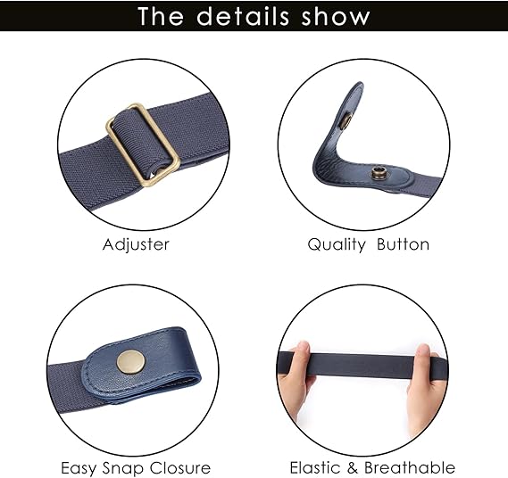 1 Pair Elastic Belts Adjustable Unisex Waist Belt for Men Women V1258-DP02-BOL-535