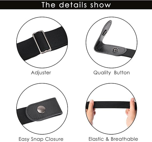 Men's Women's Elastic Belts Adjustable Stretch Belt 1 Pair V1258-DP02-BOL-536