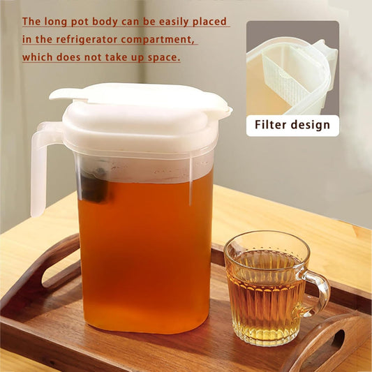 1800ml Transparent Plastic Water Jug with Lid - Large Capacity Drink Container V1258-DP02-BOL-539