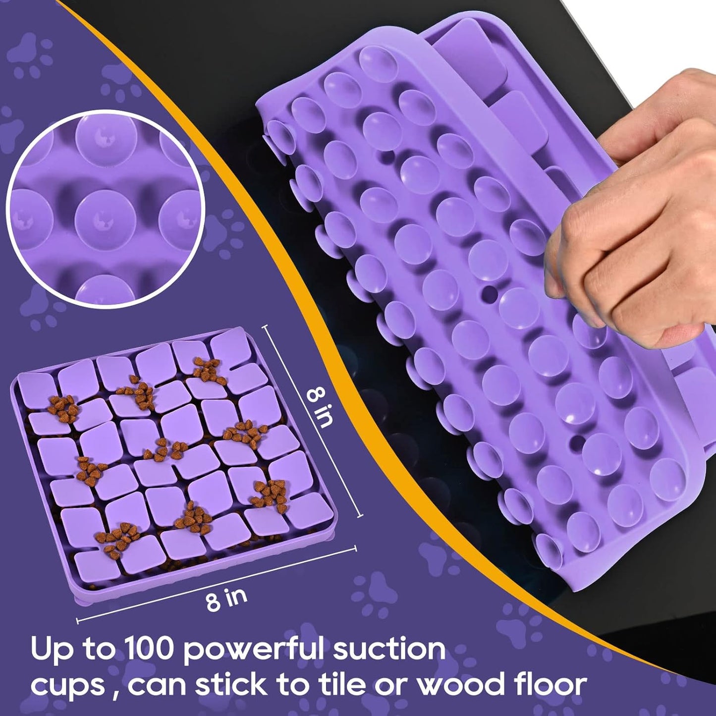 Slow Feeder Dog Cat Bowl 1 Piece Purple Interactive Pet Feeding Bowl V1258-DP02-BOL-556