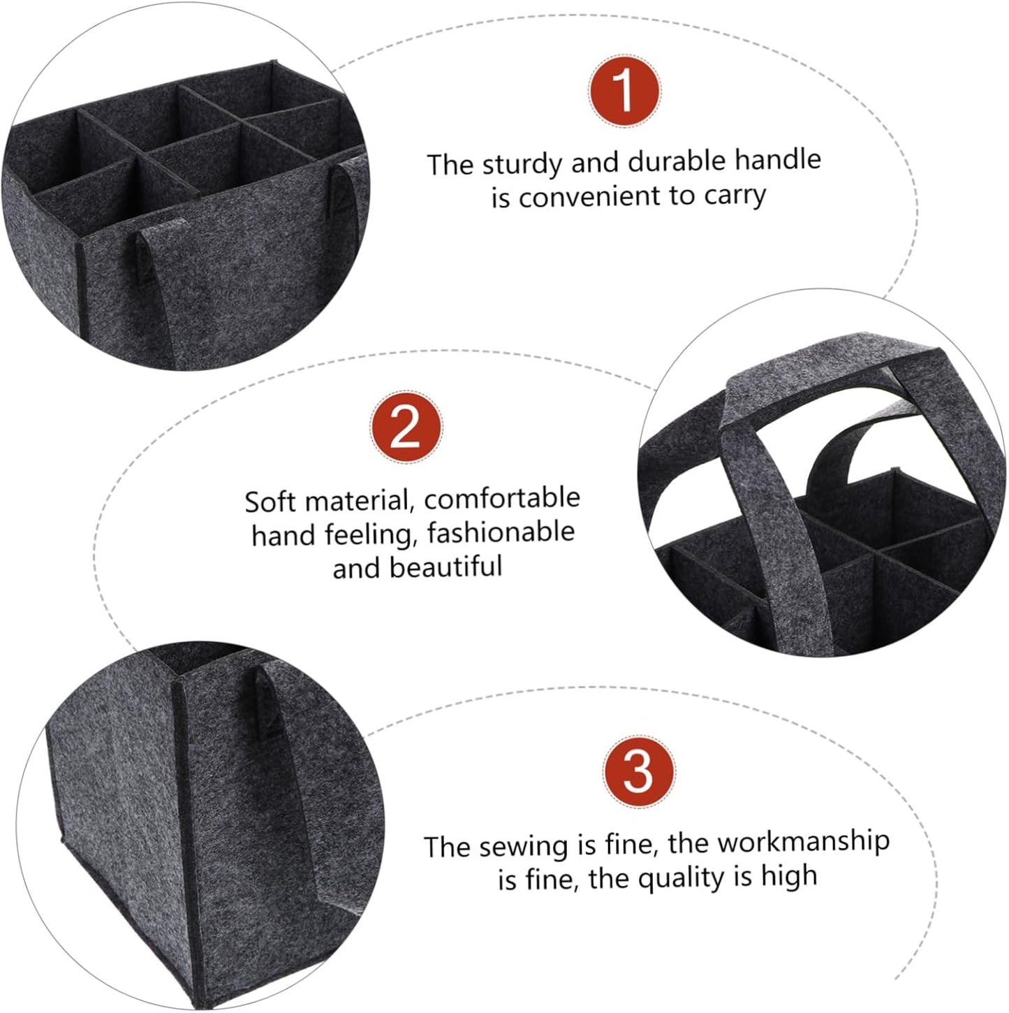 6 Bottle Wine Rack - Dark Grey - Storage Organizer for Bottles V1258-DP02-BOL-583