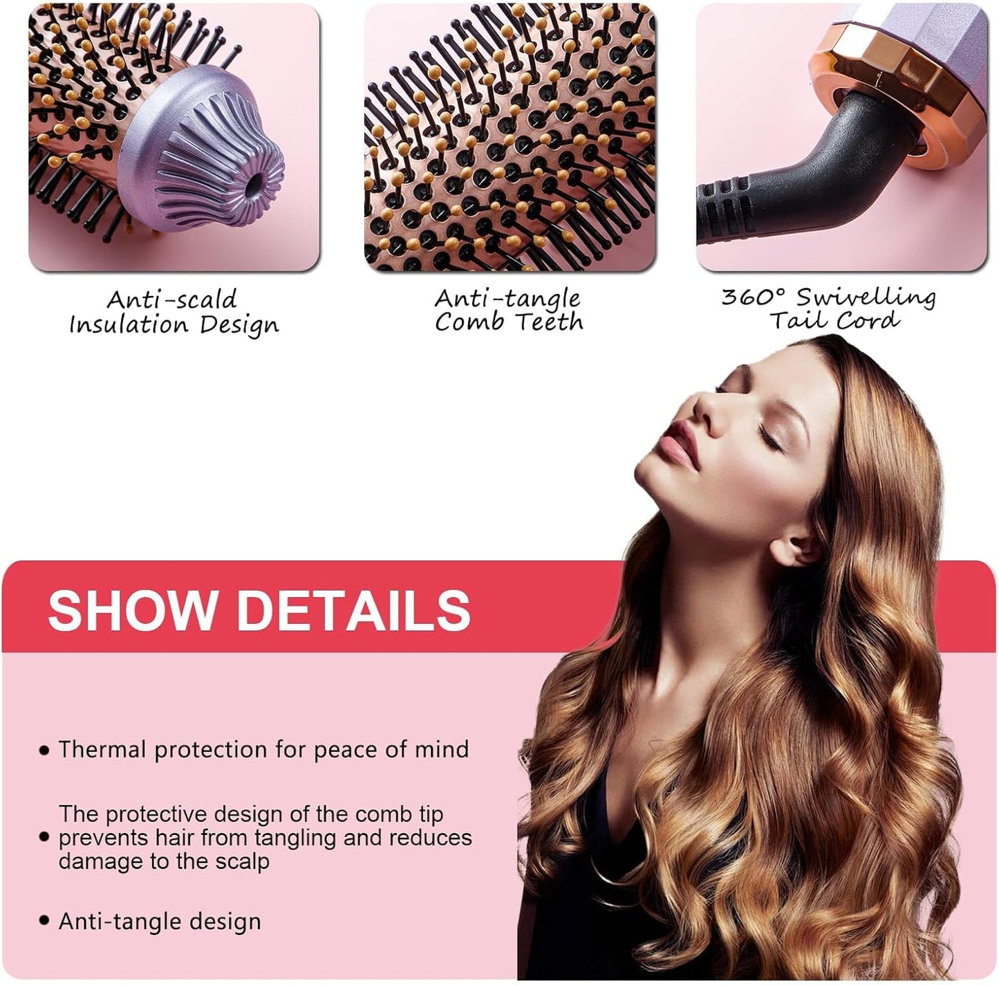 1 Piece Automatic Curling Iron Hair Curler Styling Tool Purple V1258-DP02-BOL-591