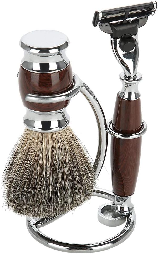 Men's Stainless Steel Silver Razor Holder - Shaving Brush Stand V1258-DP02-BOL-644