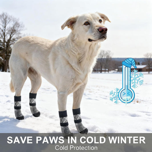 Non-Slip Dog Boots 4 Pack XS Grey Elastic Waterproof Pet Paw Protectors for Muddy Surfaces V1258-DP02-BOL-650