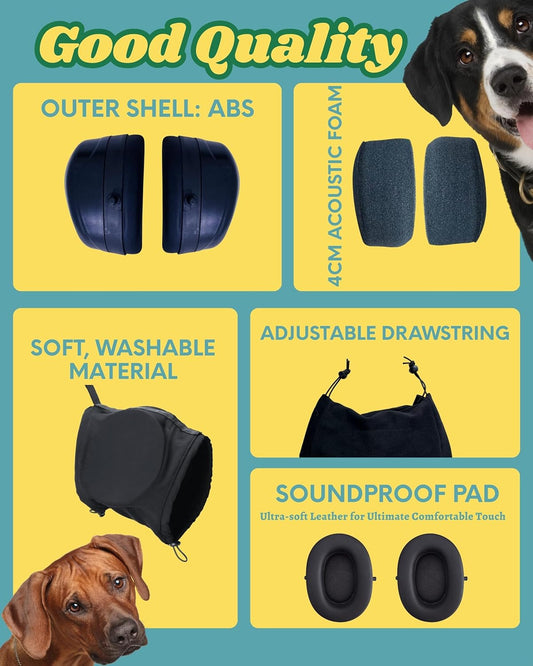 Dog Ear Muffs Soundproof Noise Reduction Ear Protection Warm for Medium Dogs Black 1 Piece V1258-DP02-BOL-671