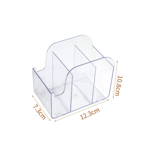 Multifunctional Transparent Desk Organizer with 3 Compartments - Pen Holder and Stationery Storage for Office V1258-DP02-BOL-697