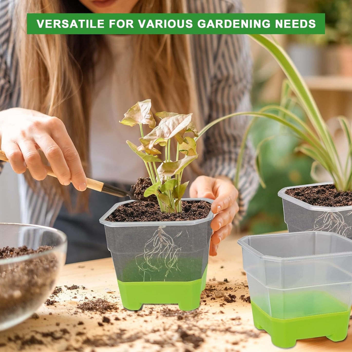 12 Pcs Reusable Green Seedling Starter Pots - Mini Succulent Planters for Seed Germination V1258-DP02-BOL-705
