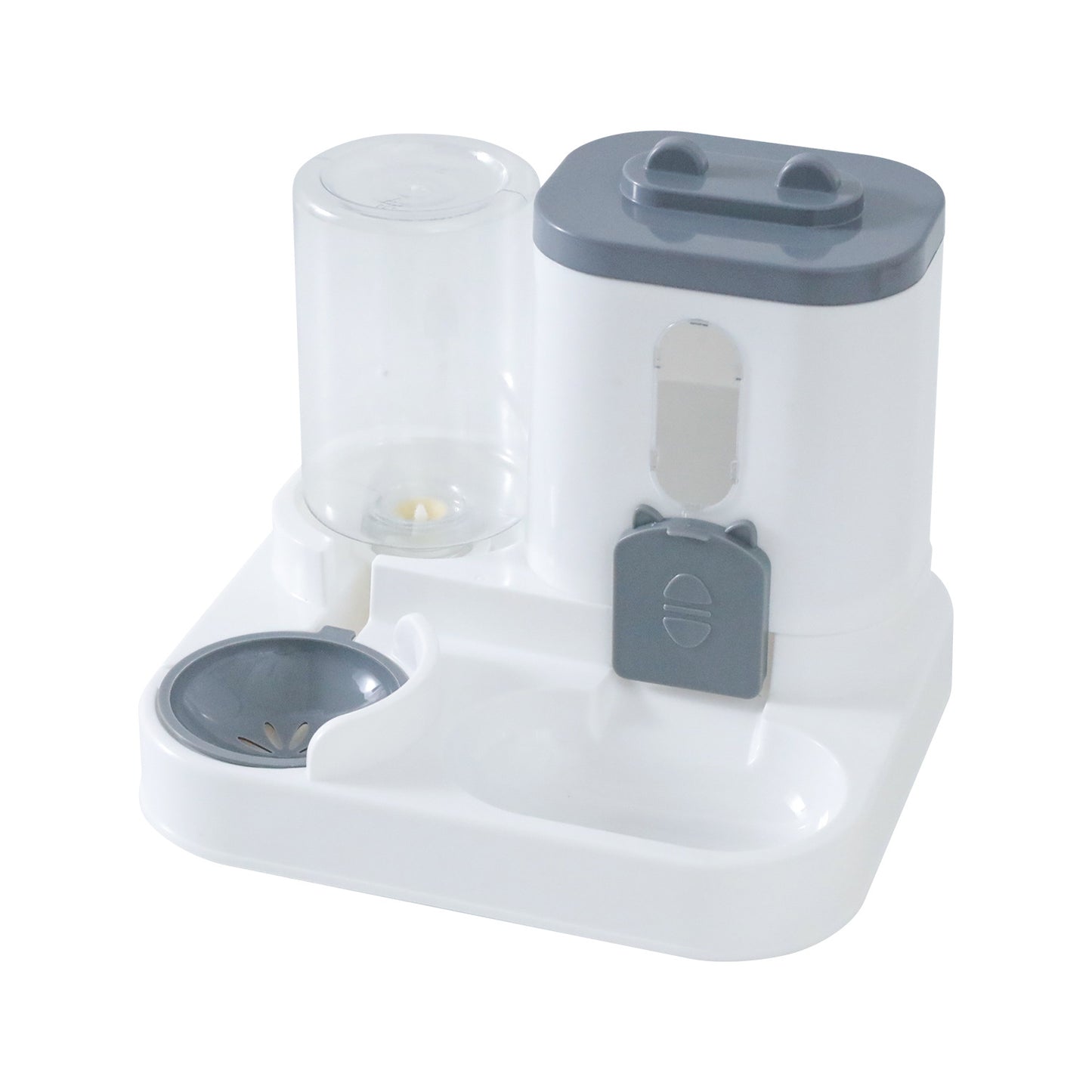 Automatic Pet Feeder 2-in-1 Bowl for Cats and Small Dogs Grey 1 Piece V1258-DP02-BOL-722
