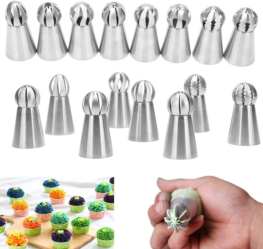 8-Piece Piping Nozzles Set for Cake Cupcake Cookies - Flower Decoration Tools V1258-DP02-BOL-785