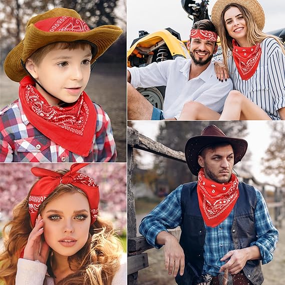10 Pack Red Paisley Bandanas 55x55cm Polyester Headband Scarf Tie Accessories V1258-DP02-BOL-790
