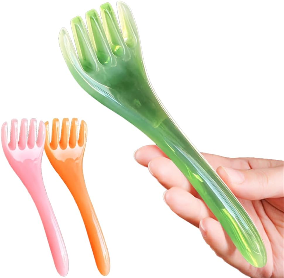 3 Piece Facial Massage Tool Set 5 Claw Face Scraper Scalp Massage Comb Body Scraper Stick for Back Neck Face V1258-DP02-BOL-86