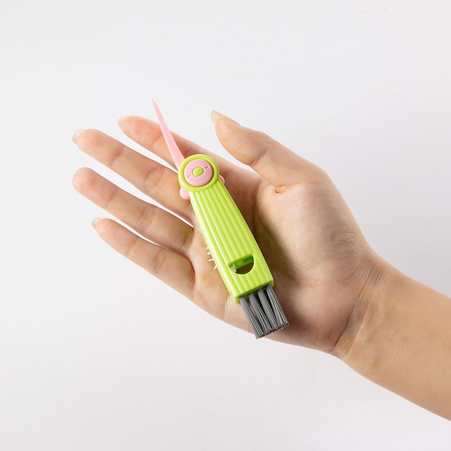 3-in-1 Bottle Cap Cleaning Brush Set with 3 Brush Heads Rotatable Compact Multifunctional V1258-DP02-BOL-94