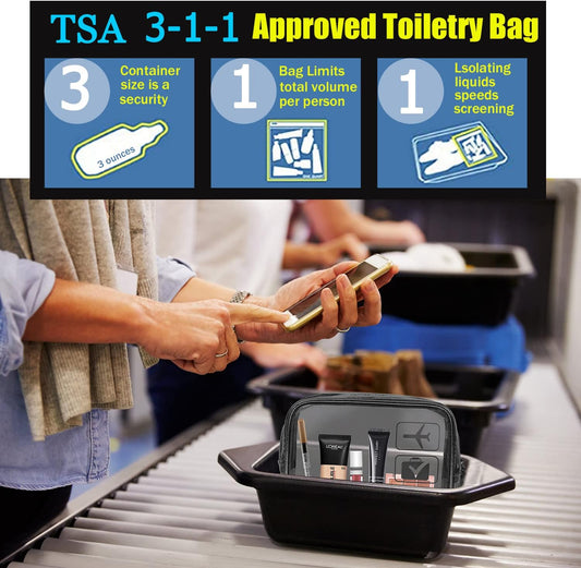 TSA Approved Toiletry Bag Luggage Tag, Perfect Size to fit in Your Carry- Luggage for Travel or Vacatis. V1258-DP02-C-1075