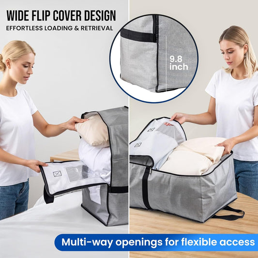 2 Pack Gray Moving Bags w/Adjustable Backpack Straps, Moving Supplies, Moving Boxes Alternative, Heavy Duty V1258-DP02-C-1098