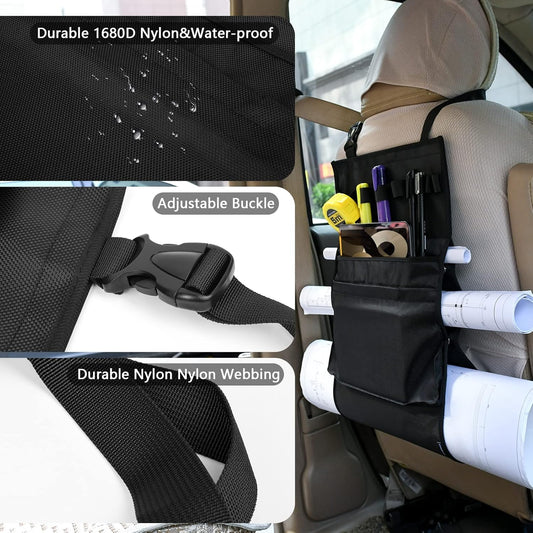 Homakover Car Seat Organizer, Blueprints Car Organizer, Maps Holder, Drawings Car Pockets, Artwork Car V1258-DP02-C-1109