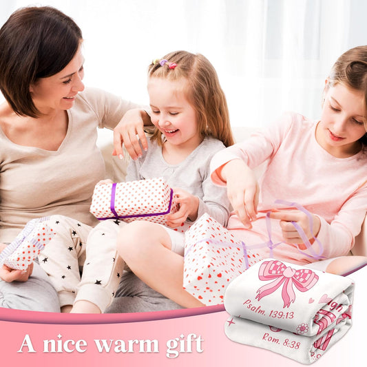 Baptism Gifts for Girl Christening, Christian Gifts for Girls, Flannel Soft Girl Blanket Decor, Christian V1258-DP02-C-1138