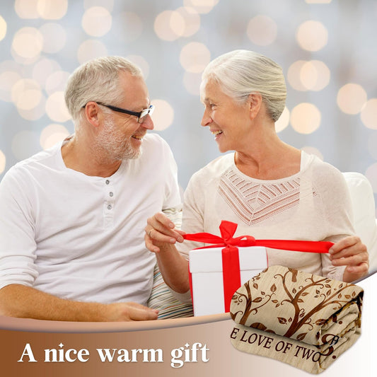 Happy 50th Anniversary Wedding Gifts, Flannel Soft Blanket Decor, Golden 50th Anniversary Romantic Gifts for V1258-DP02-C-1142