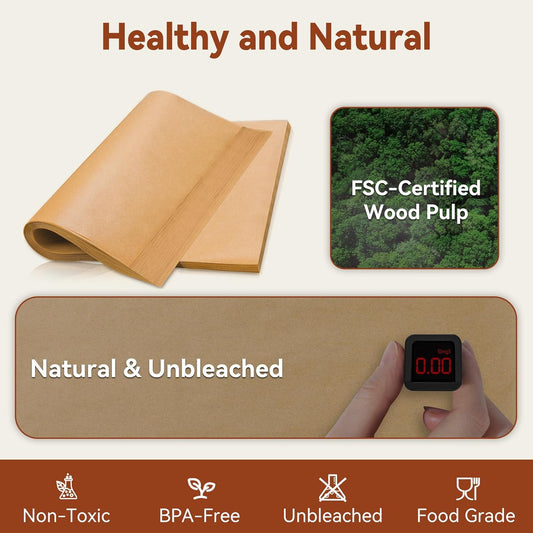 200 Pcs Parchment Paper Sheets, 12 x 16 Inch, Precut Non-Stick Parchment Sheets for Baking, Cooking, V1258-DP02-C-121