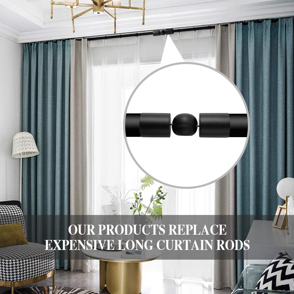 Adjustable 1 Inch Curtain Rod Brackets, Black Iron Wall Mounts, 2 Pack V1258-DP02-C-1225