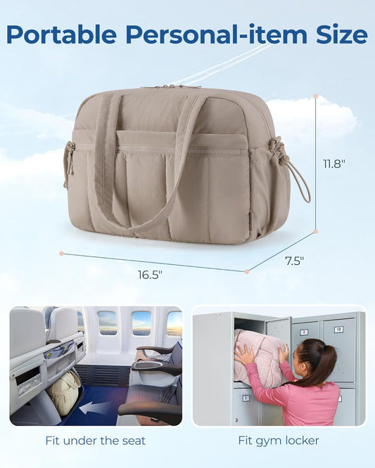 Gym Bag for Woman, 24L Carry on Travel Duffle Bag with Wet Pocket, Water Resistant Weekender Bags for Sports, V1258-DP02-C-1257