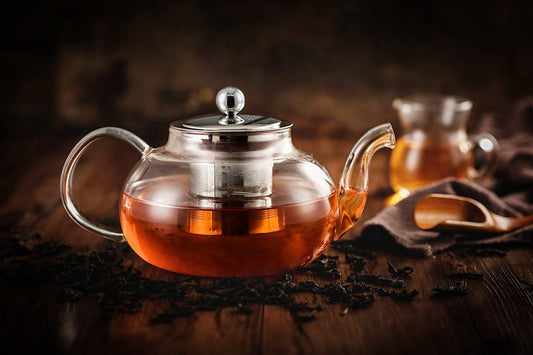Glass Teapot with Stainless Steel Infuser & Lid, Borosilicate Glass Tea Pot Stovetop Safe, Blooming & Loose V1258-DP02-C-127