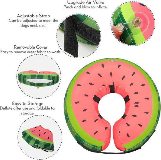 Inflatable Dog Collar Recovery Cone for Medium Waterproof Elizabethan Pillow Blow Up Pet Cone Collar Surgery V1258-DP02-C-1302