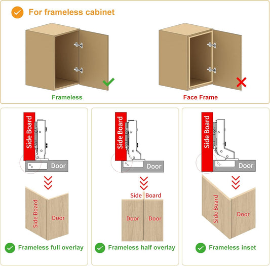 10 PCS Full Overlay Soft Close Hinges, CLIP ON Plate for Easy Installation, 105 Degree, Silent Hydraulic, V1258-DP02-C-1321