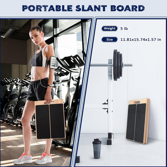 Portable Wooden Slant Board for Calf Stretching Squats Calf Stretcher Pilates Physical Therapy Equipment V1258-DP02-C-133