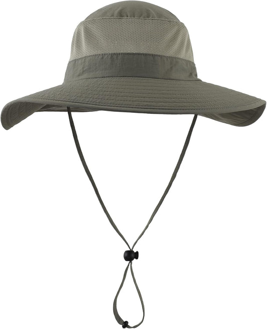 Outdoor UPF50+ Mesh Sun Hat Wide Brim Fishing Hat with Neck Flap Sun Hat for Men Women V1258-DP02-C-1378