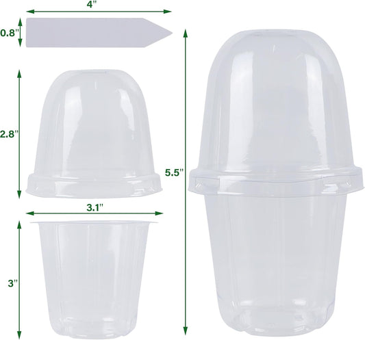36 Set Nursery Pots with Humidity Dome, Clear Nursery Pots for Plants, Seed Starting Pots with Drainage Holes V1258-DP02-C-1383