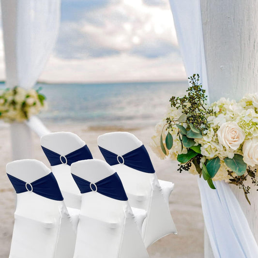 Spandex Chair Sashes Bands 50PCS Stretch Chair Ties Bows with Buckle Slider for Wedding Party Banquet V1258-DP02-C-1407