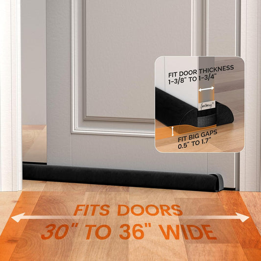 Under Door Draft Stopper 30" to 36" Adjustable Draft Stopper for Bottom of Door, Soundproofing Noise Blocker V1258-DP02-C-1483