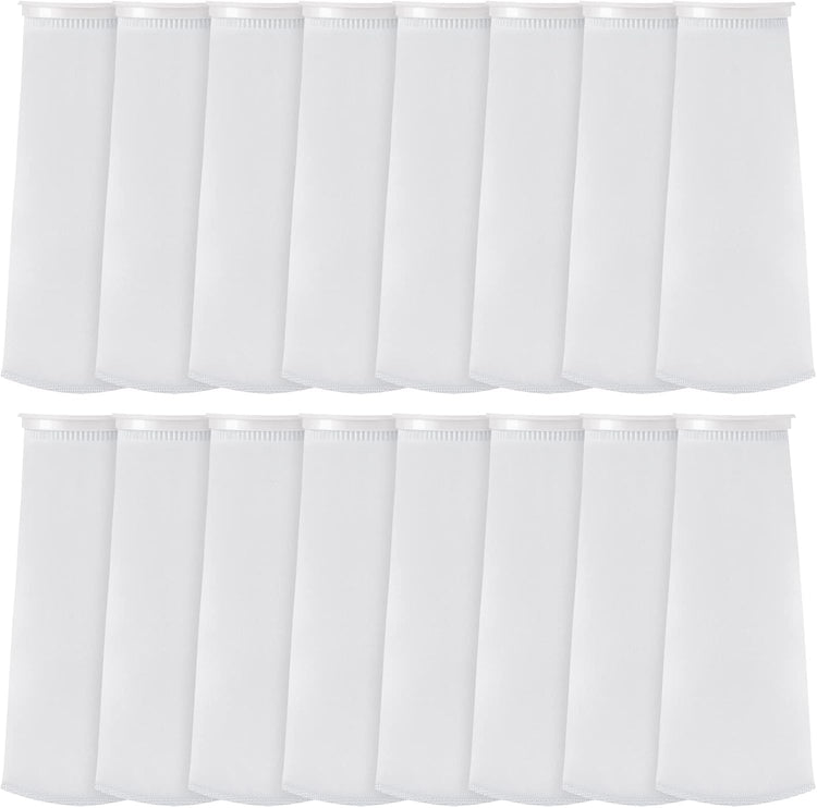 16 Pack 4 Inch Ring Filter Socks 200 ?m Aquarium Bags 4 Inch Ring by 15 Inch Long Socks for Fish Tank V1258-DP02-C-1636