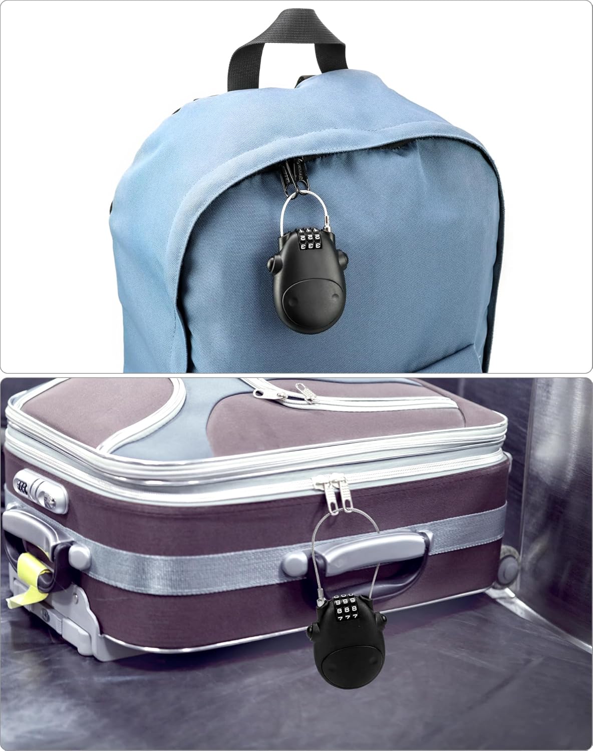 Retractable Cable Lock, 4 Pack Security Password Lock Steel Cable Luggage Locks V1258-DP02-C-2103