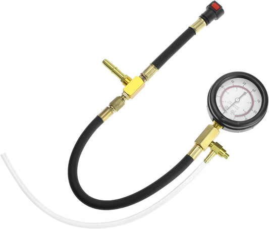 Universal Fuel Pressure Test Kit, Dual Scale Gauge (0-7 bar/0-100 psi) with Multiple Adapter Sizes, Brass V1258-DP02-C-2117