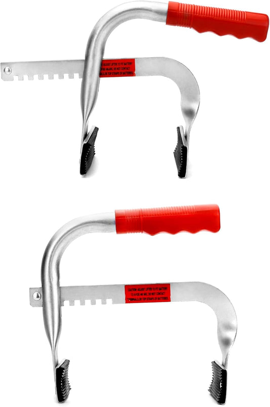 Battery Carrier, Battery Rack with Pads, Adjustable from 5" to 7", for Lifting and Carrying Batteries V1258-DP02-C-2139