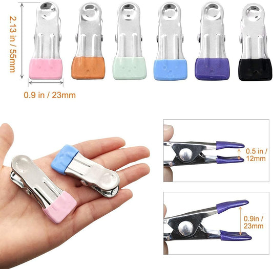 Colored Clothespins Boot Hangers Hooks Clips, 30 Pcs Utility Clothes Pins & 16 Pcs Stainless Steel Portable V1258-DP02-C-2191