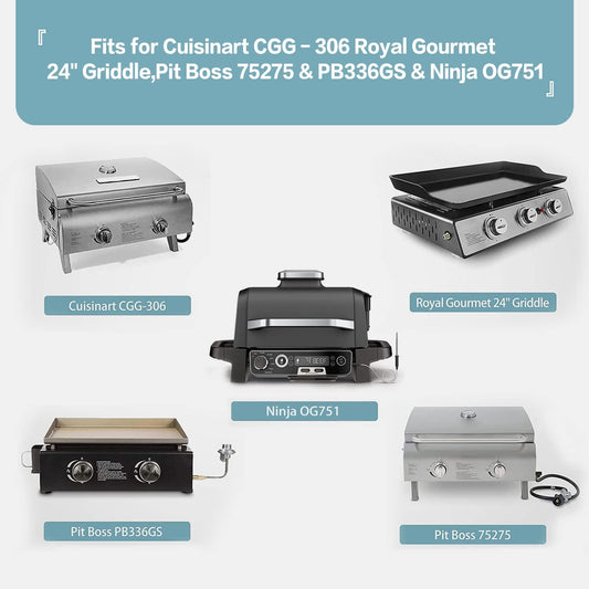 24 Inch Grill Cover for Cuisinart CGG-306 Chef's Style, Royal Gourmet 24" Griddle, Ninja OG751, Pit Boss V1258-DP02-C-223