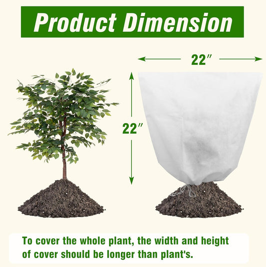 5-Pack Plant Covers Freeze Protection, Drawstring Tree Cover, Winter Freeze Plant Protection, Tree Jacket V1258-DP02-C-237